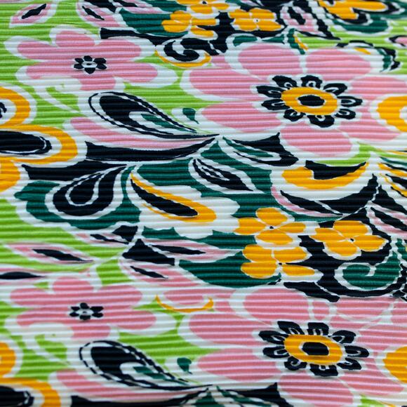 Topshop 60s Floral Plisse Wide Leg Colorful Pants Size 8 - Picture 5 of 8